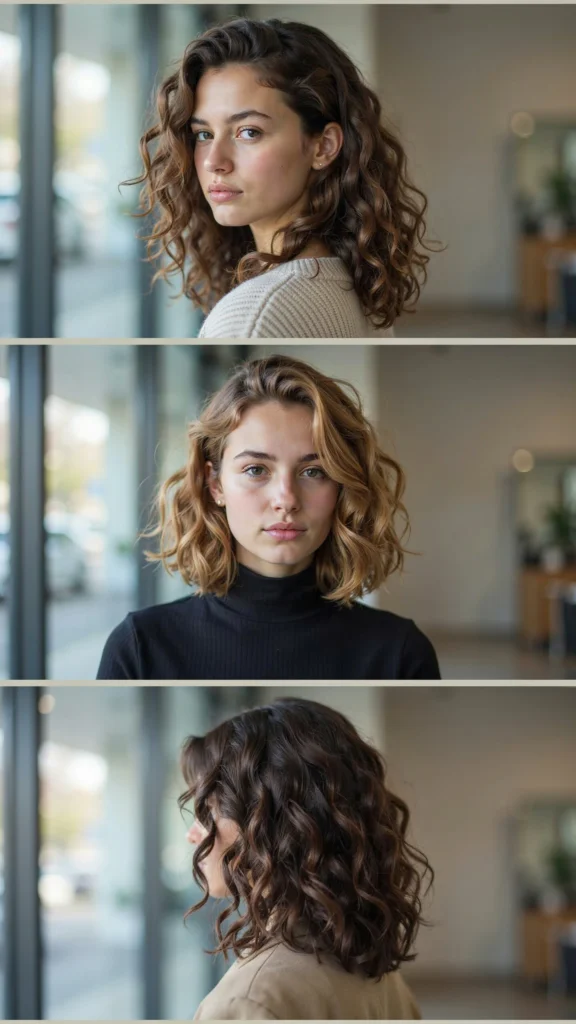 8. Curly Layers With Side Part