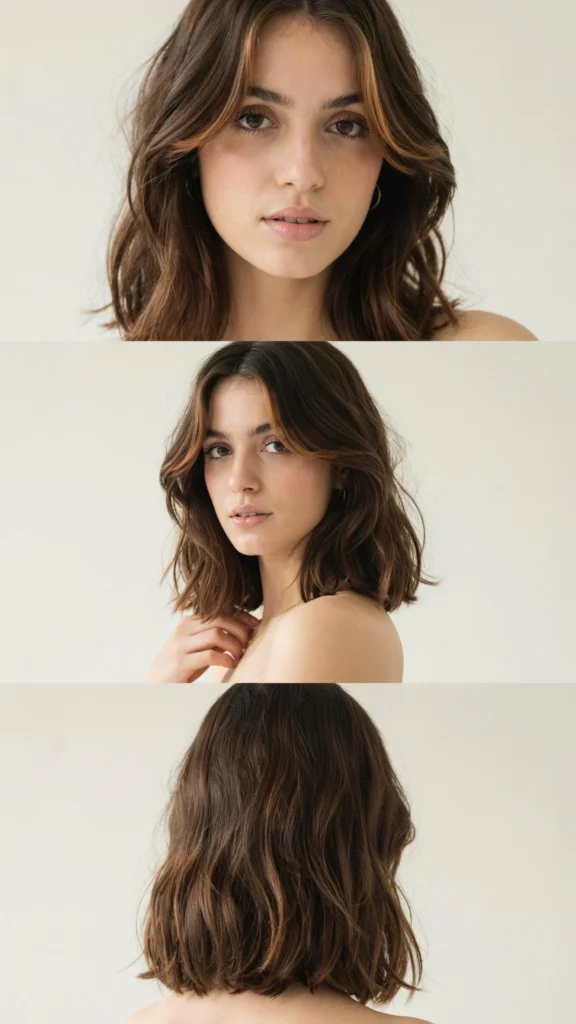 19. Dark Brown Layers With Money Piece Softness