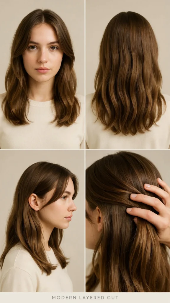 Brunette Long Layers with Hidden Underlayers