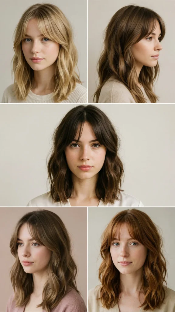 Medium Wavy Layers With Curtain Bangs
