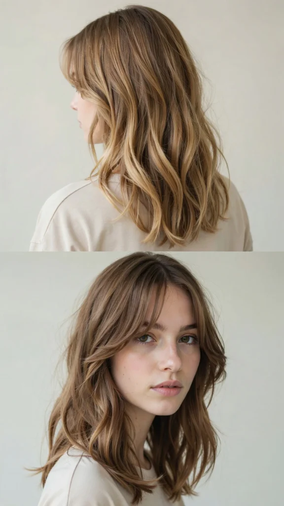 Wavy Layers With Arched Bangs