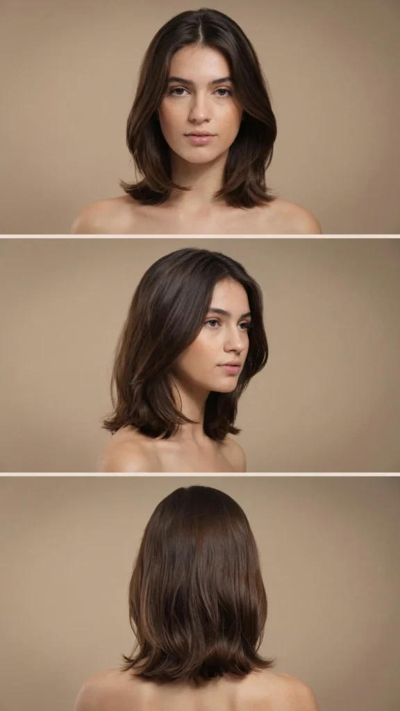 Dark Brown Layers With Jawline Framing