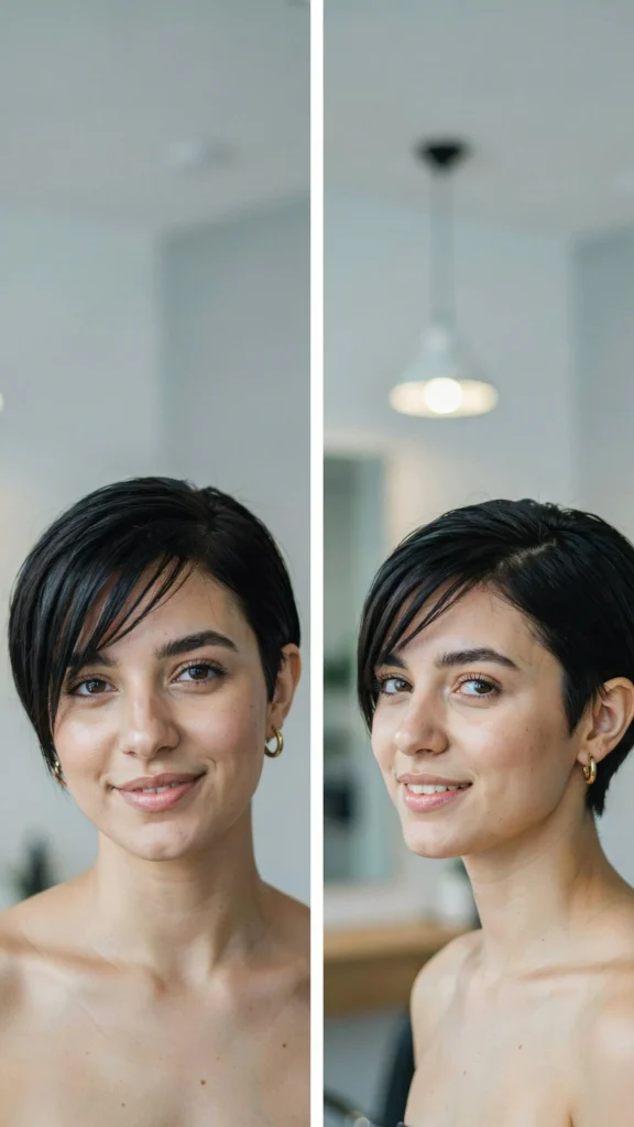 Straight Pixie with Long Side Bangs
