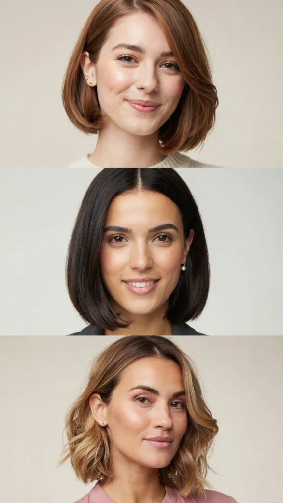 Rounded Bob With Long Side Fringe