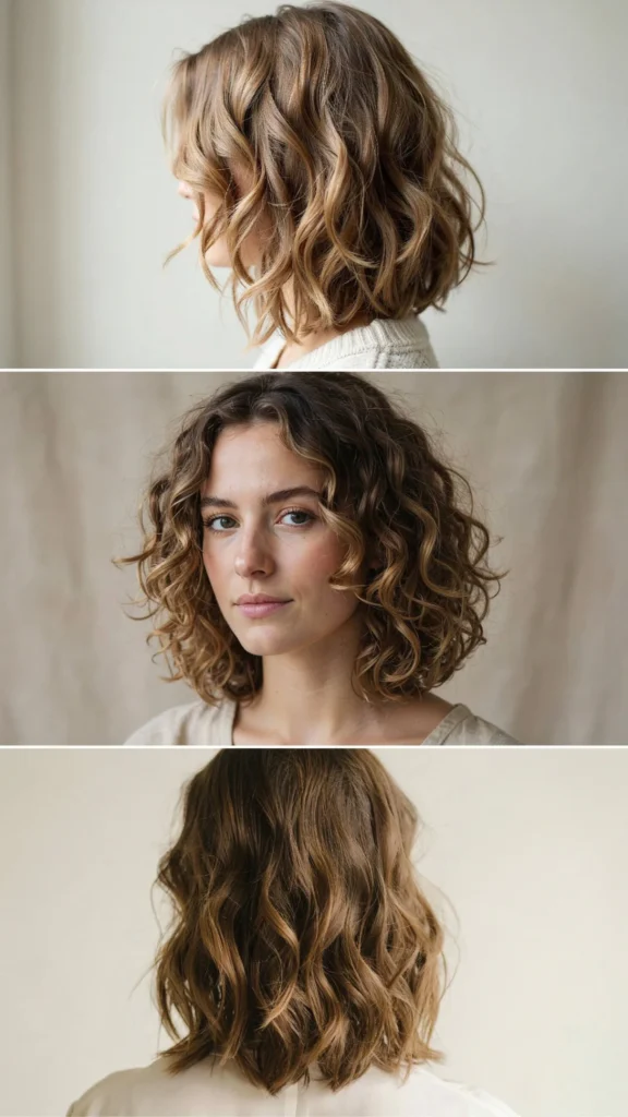 16. Medium Curly Layers With Highlights