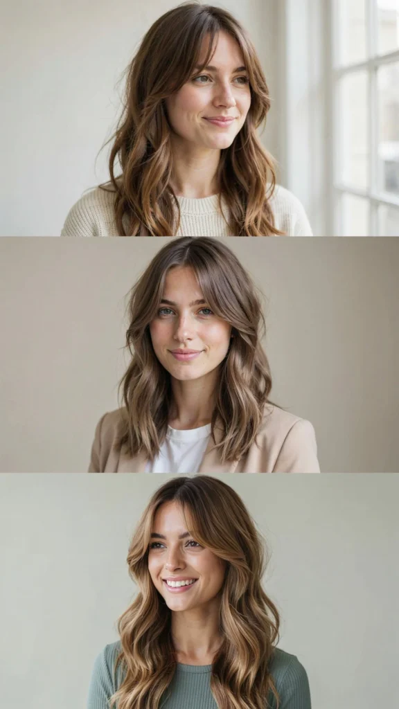 7. Long Layers With Curtain Bangs