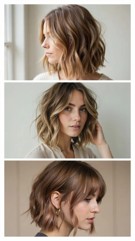 Short Wavy Layers With Highlighted Texture