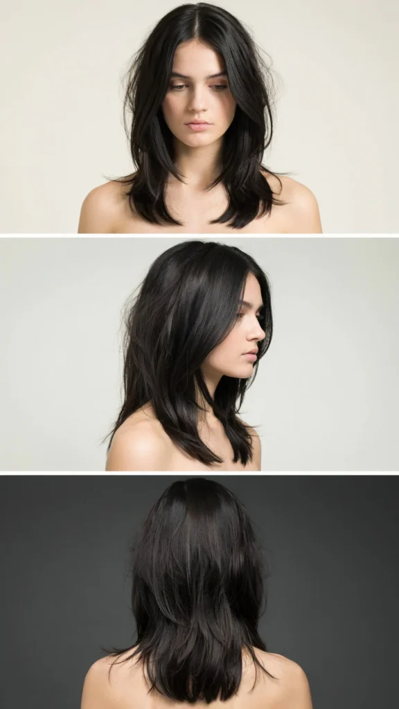 Long Choppy Layers With Straight Sleek Styling