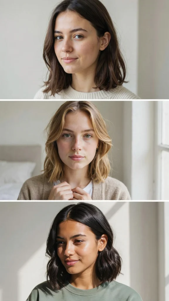 Side-Parted Medium Cut