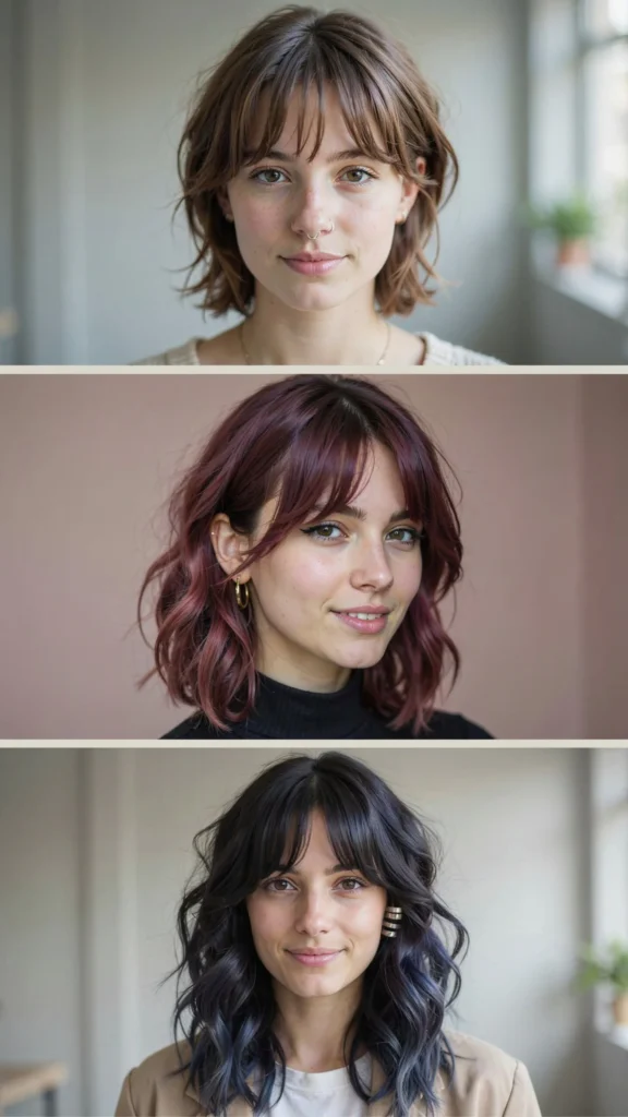 Curly Bangs With Layers