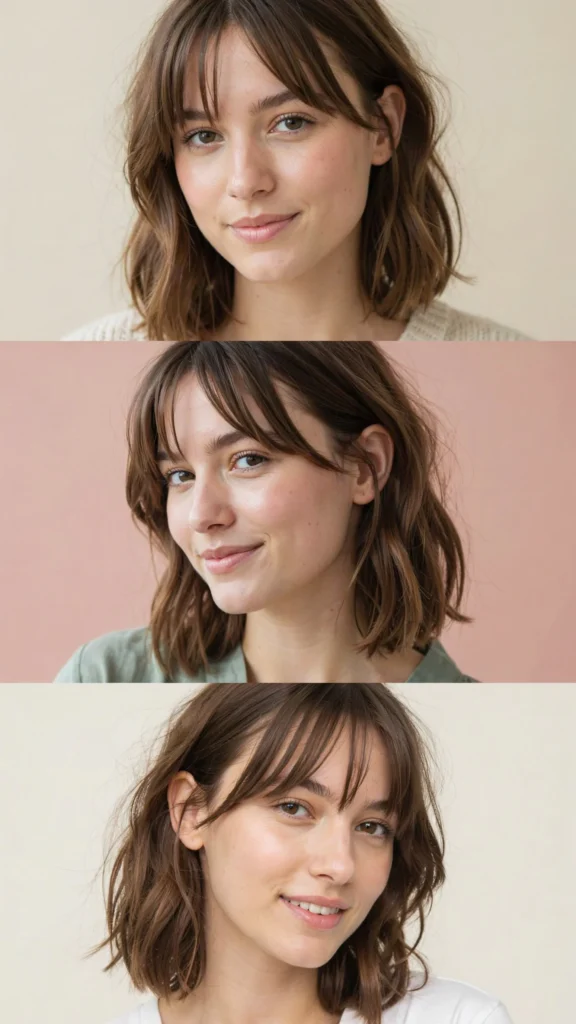 18. Medium Haircut With Wispy Bangs