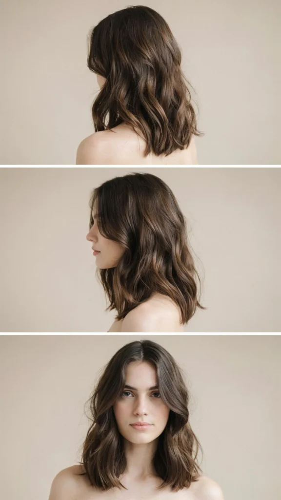 Medium Wavy Layers for Thick Hair