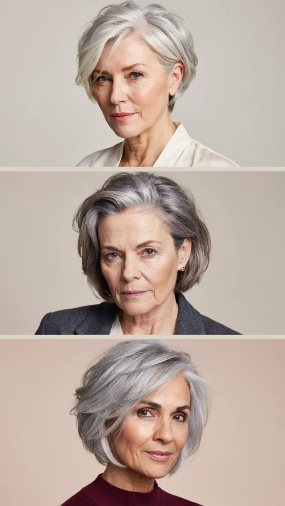 17. Soft Silver Crop With Volume