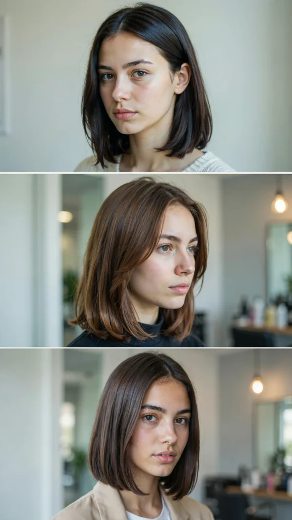 Shoulder-Length Lob With Side Part
