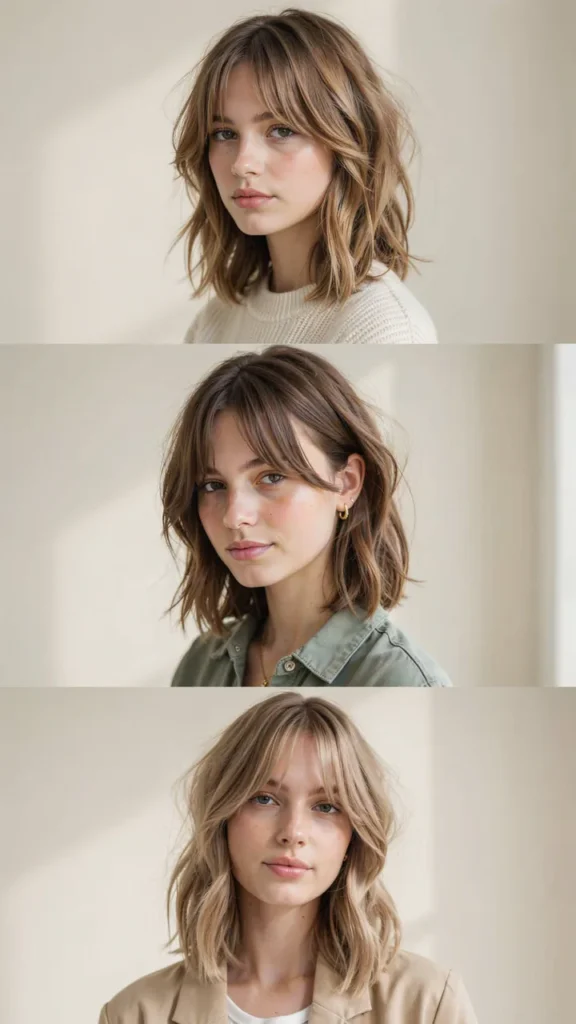Medium Shag With Curtain Bangs