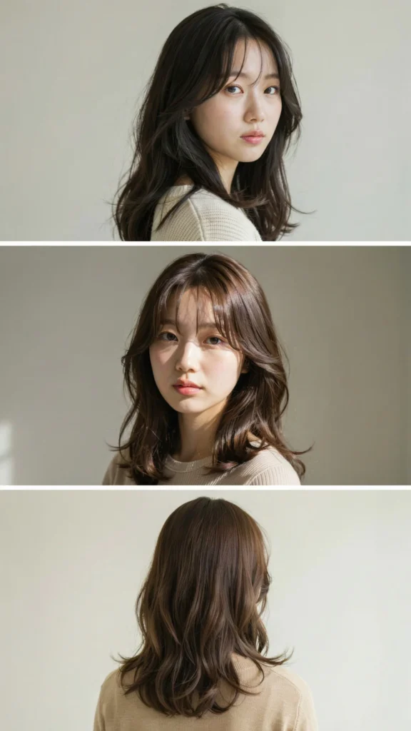 Wavy Layers With Korean-Style Bangs