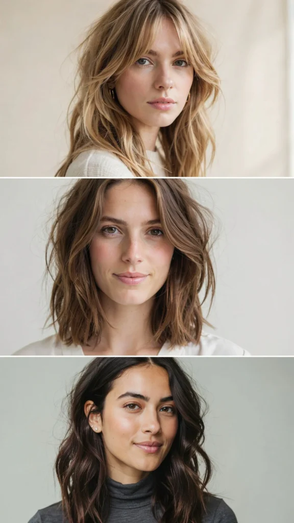 Choppy Long Layers For Round Faces