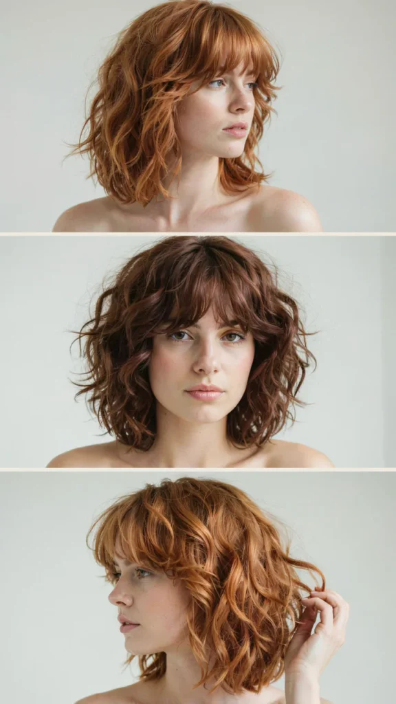 Curly Shag With Red Hair