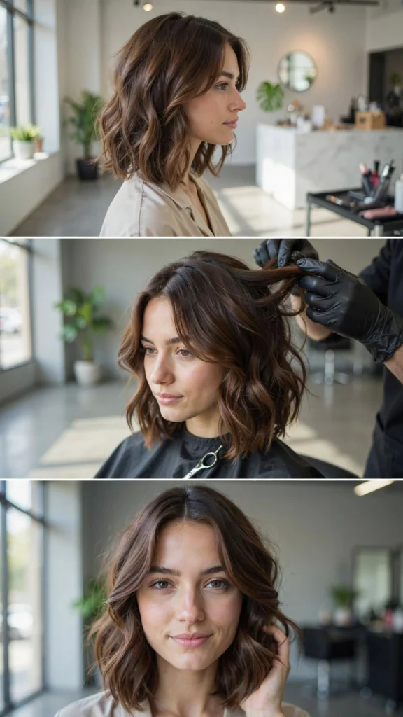 Short Wavy Layered Bob