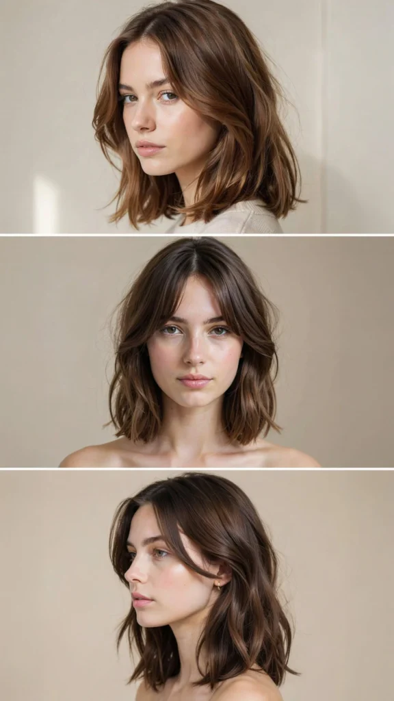 26. Medium Brunette Layered Haircut