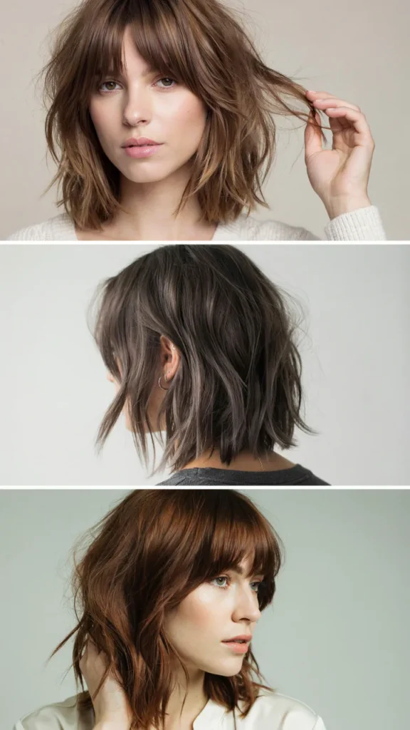  Textured Shag With Long Bangs