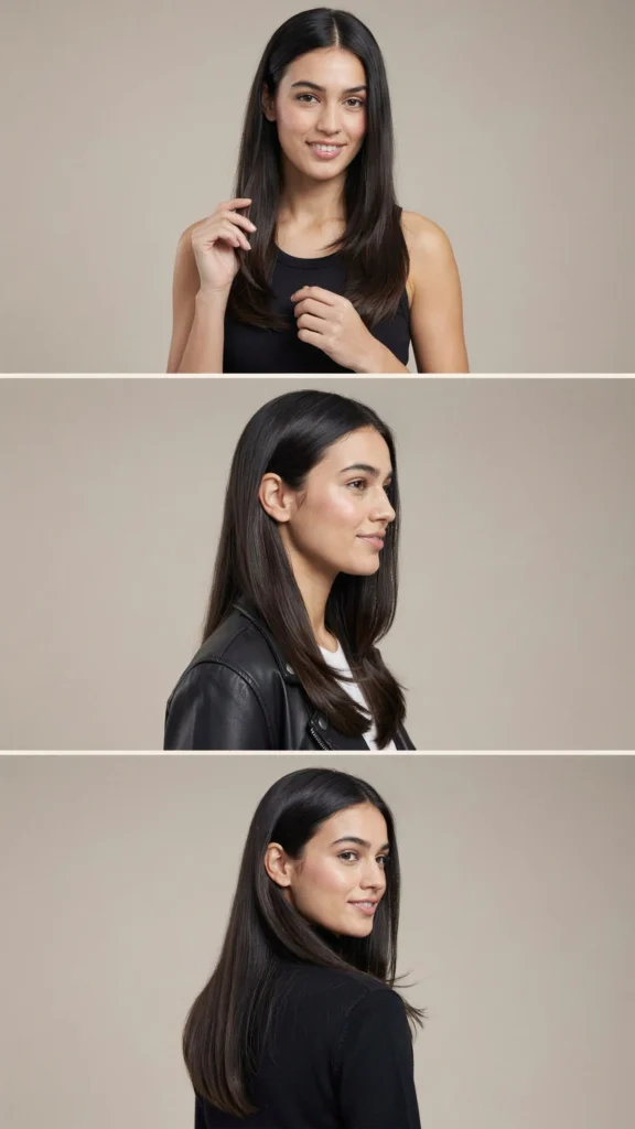 Long Straight Hair with Razor Layers