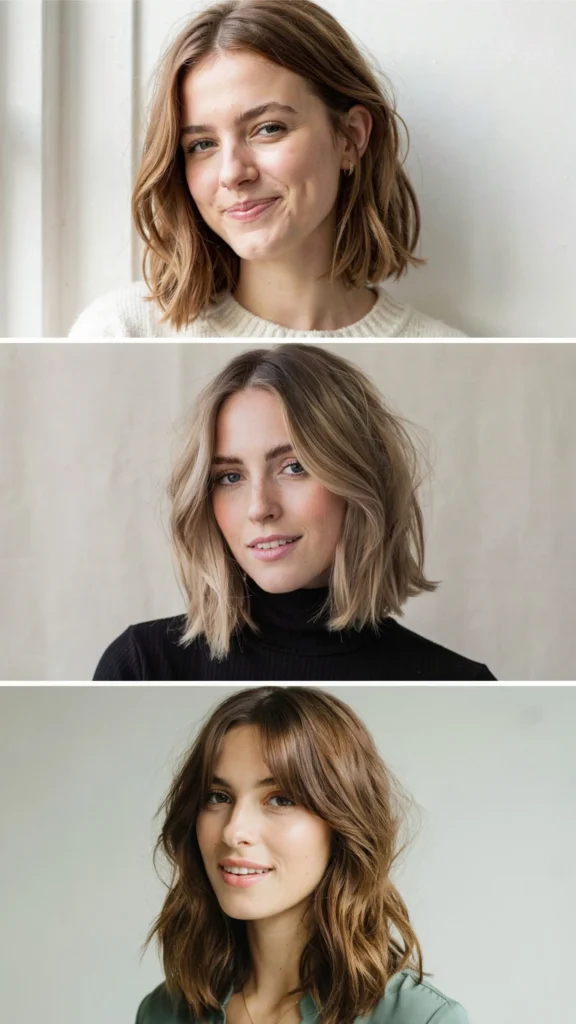 Medium Haircut for Round Faces