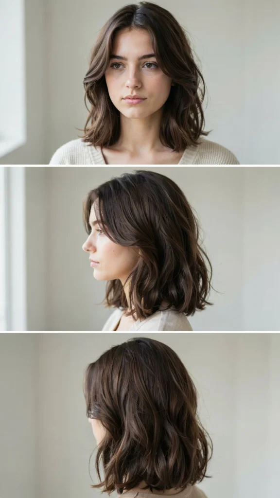 9. Dark Brown Layers With Cheekbone Framing