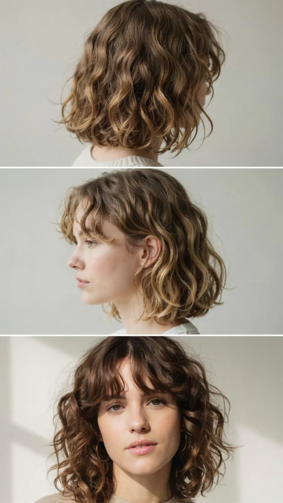 10. Medium Layered Cut for Fine Curls
