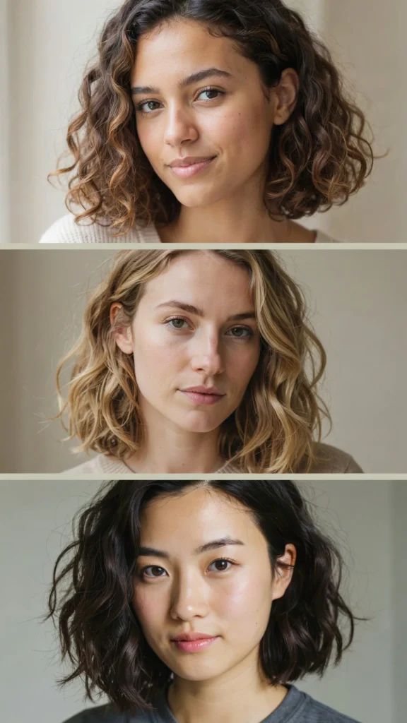 22. Medium Curly Layers for Square Faces