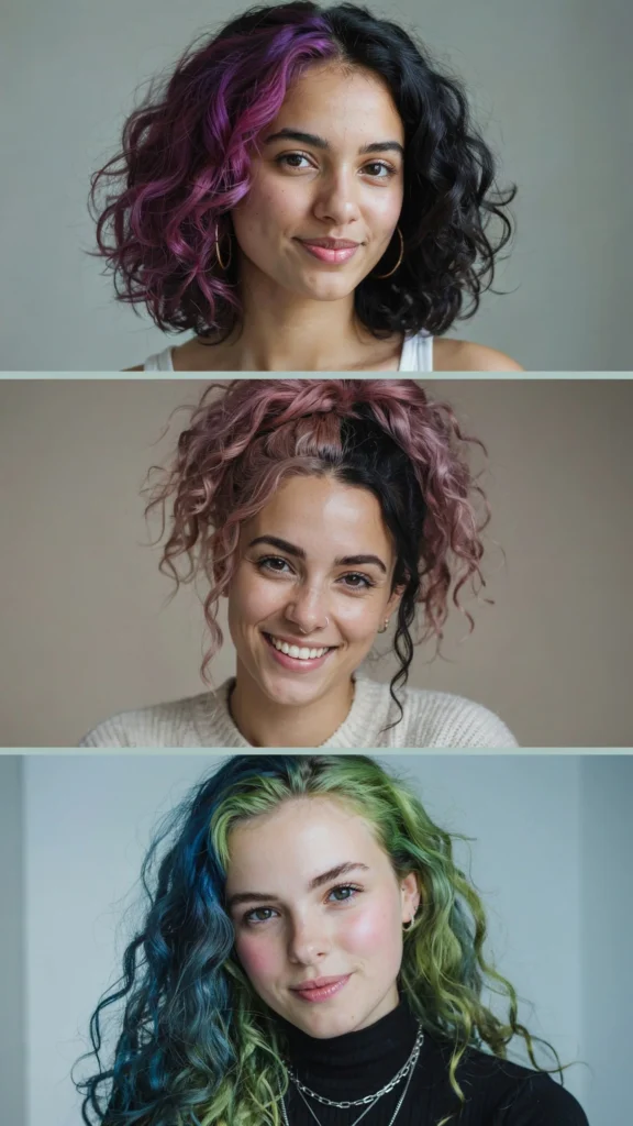 Curly Split-Dye Haircut