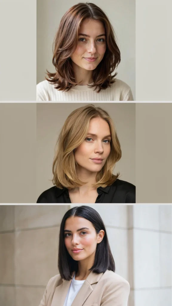 Shoulder-Length Lob With Side Part