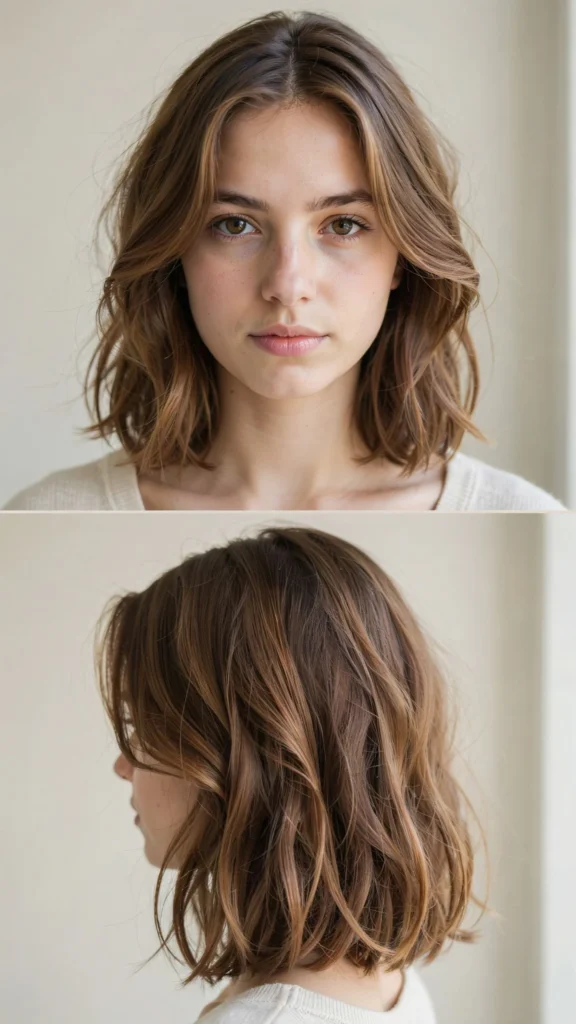 Short Wavy Layers With Side Part