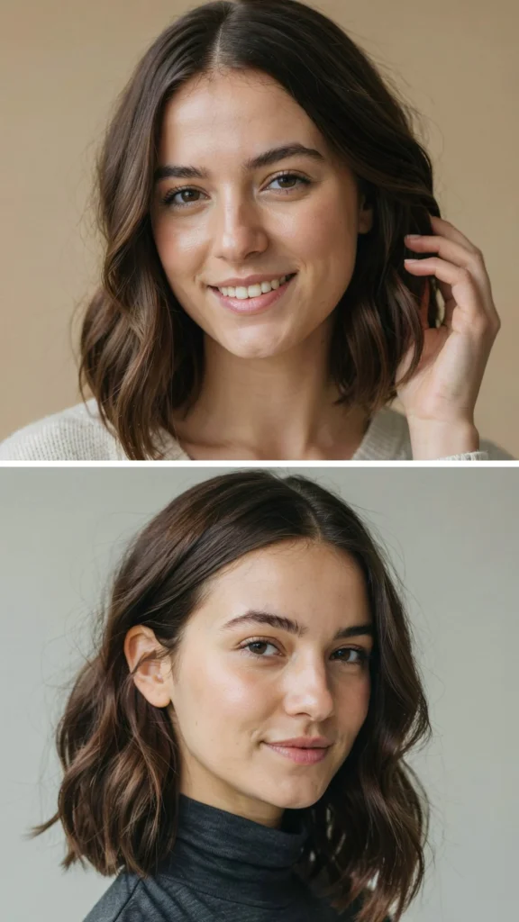 24. Medium Haircut With Deep Side Part