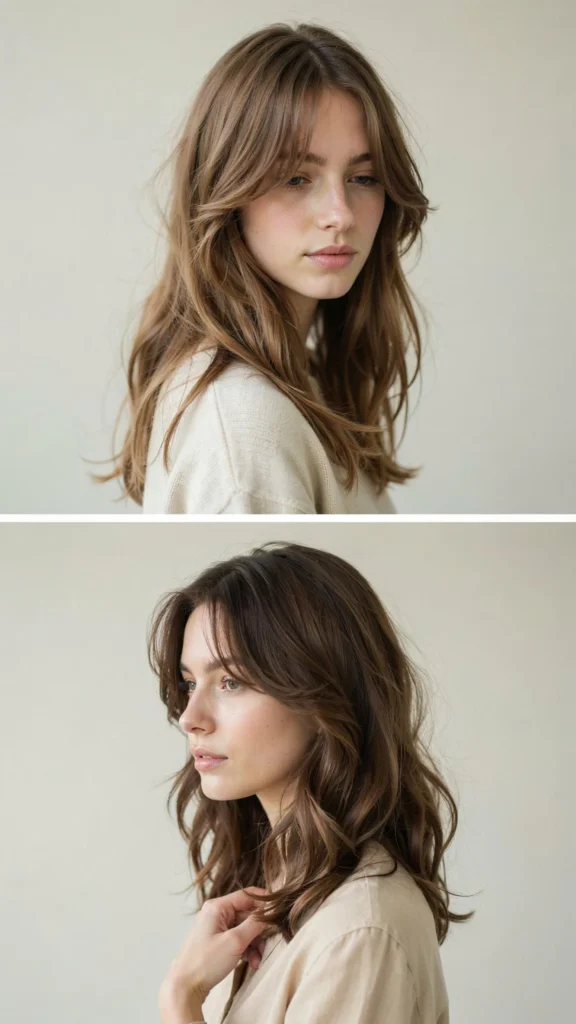 Wavy Layers With Long Side Bangs