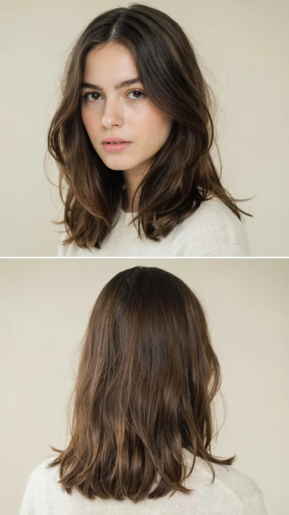 20. Dark Brown Layers for Fine Hair