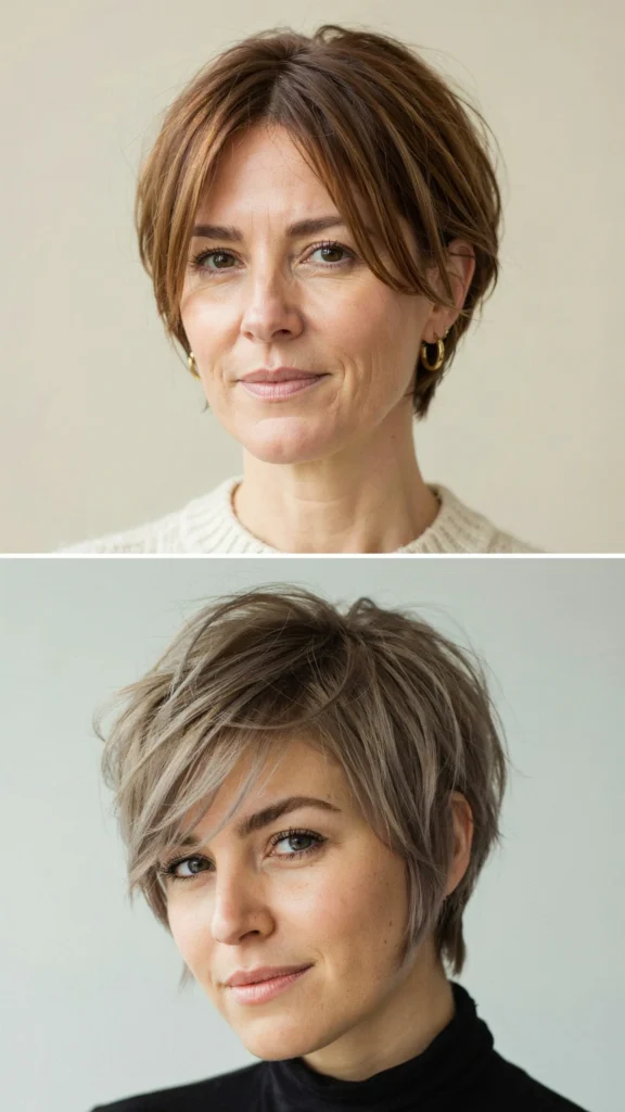 Pixie Cut With Long Bangs