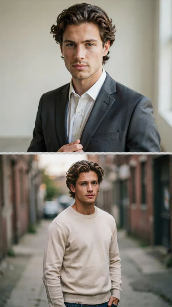  Side Part Wavy Layered Haircut