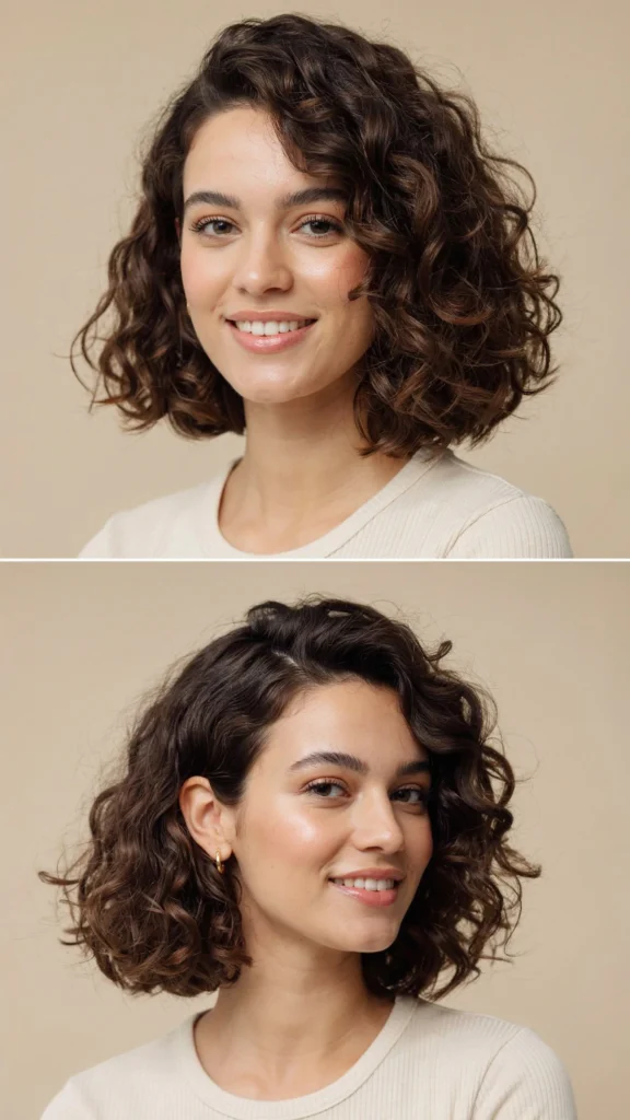 Curly Asymmetrical Bob
