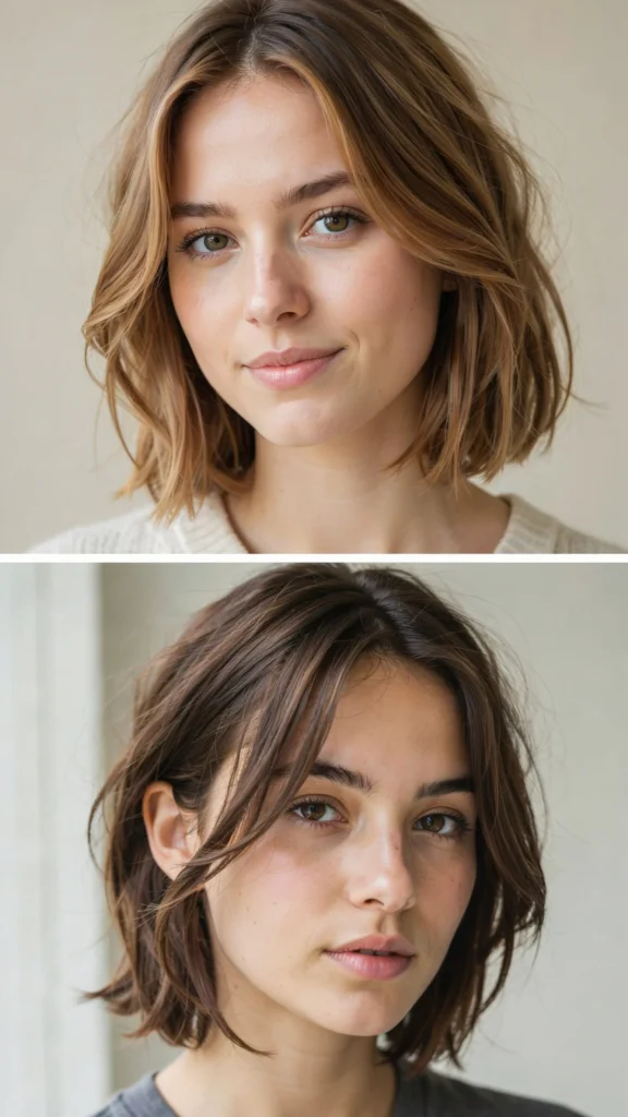 Short Haircut With Long Side Bangs
